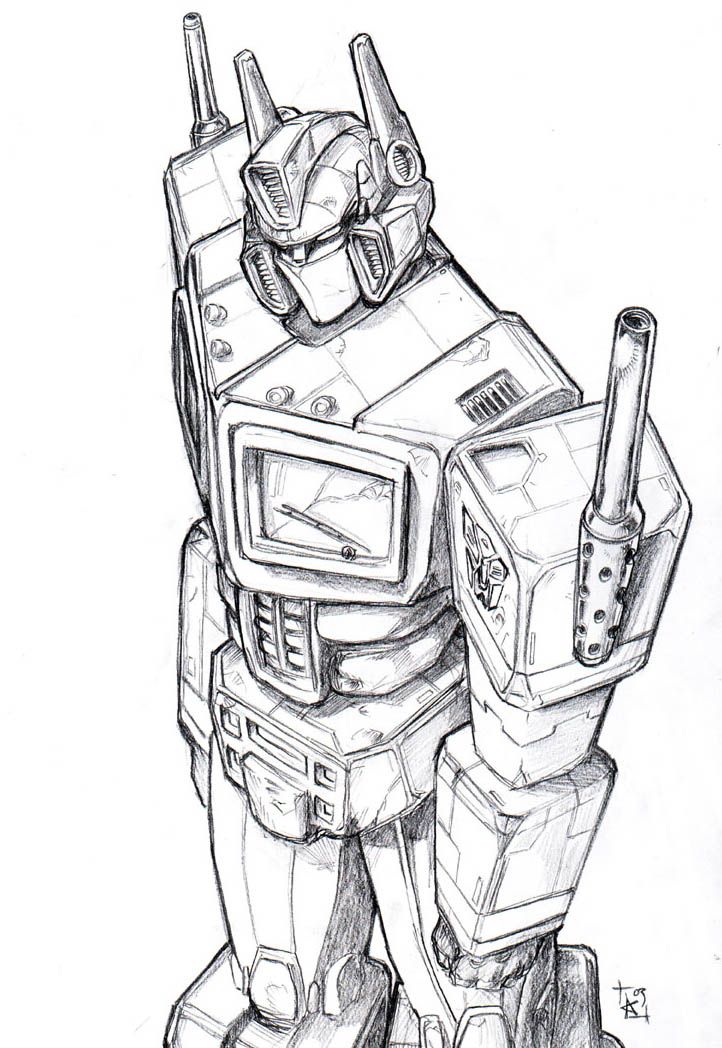 722x1048 Optimus Prime Awesome Sketch 3 Transformers Art - Transformers Sketch