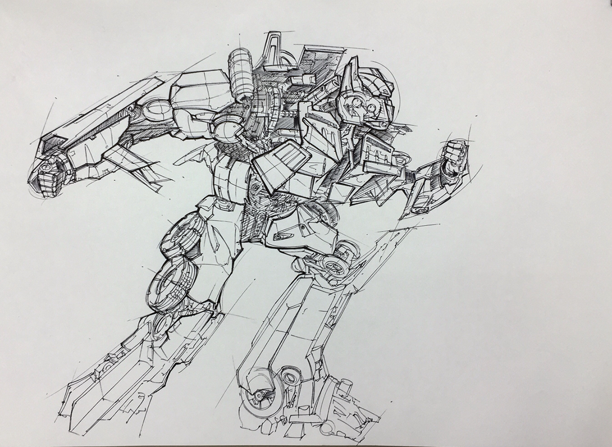 1200x876 Transformers Optimus Prime Rough Sketch On Behance - Transformers Sketch
