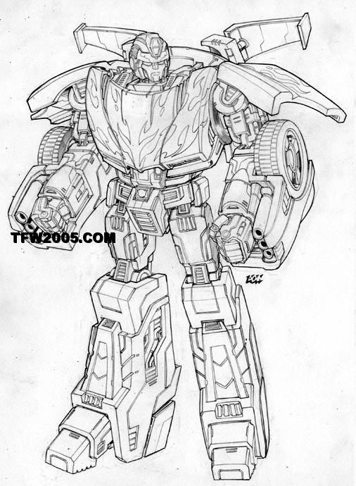 506x690 Updated Transformers Classic Hot Rod Sketch - Transformers Sketch