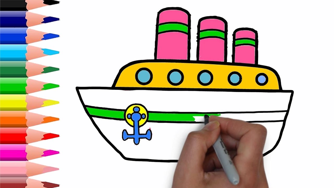 1280x720 Drawing Water Transportation Amp Car For Kids - Transport Sketch
