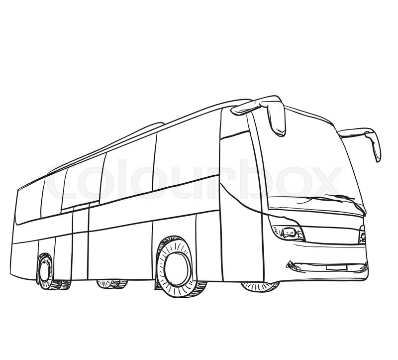 800x723 Hand Drawn Transport For Travel. Bus Sketch Stock Vector Colourbox - Transport Sketch