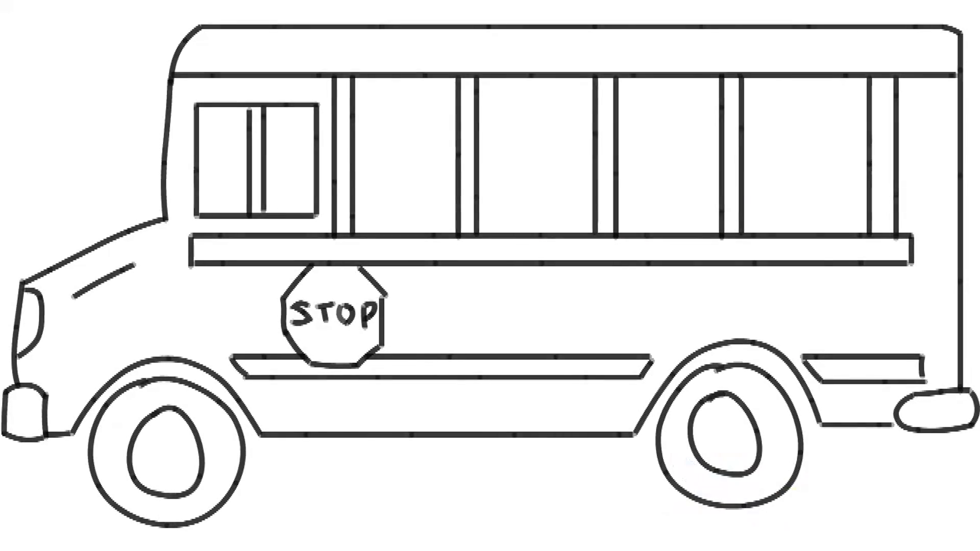 1920x1080 Man Sketching Bus Van On Whiteboard Background. Animated Sketch - Transport Sketch
