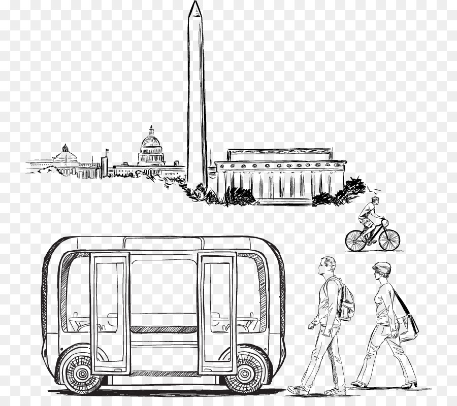 900x800 Autonomous Car Bus Motor Vehicle Sketch - Transport Sketch