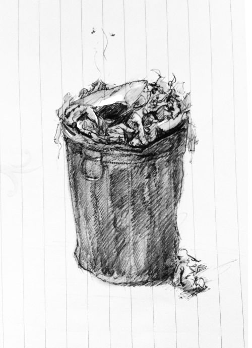 500x690 Daily Sketch - Trash Can Sketch