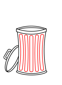 250x341 Drawing Cartoon Trash - Trash Can Sketch