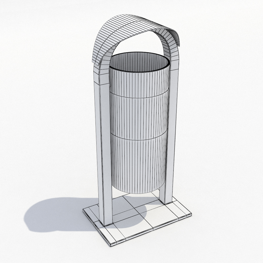 1000x1000 Street Trash Can - Trash Can Sketch