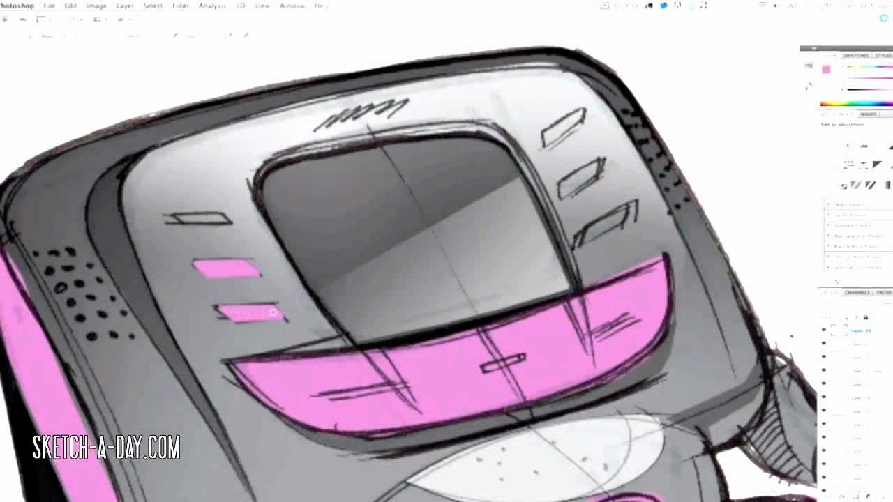 1280x720 Sketch A Day 356 Treadmill Rendering - Treadmill Sketch