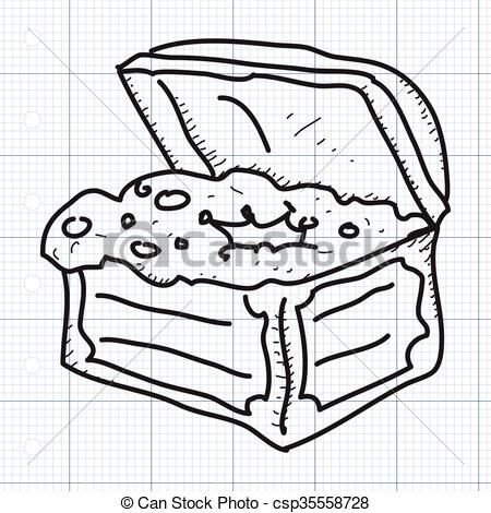 450x470 Simple Doodle Of A Treasure Chest. Simple Doodle Of A Hand - Treasure Chest Sketch