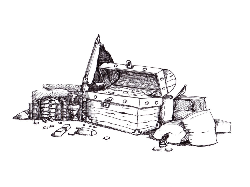 1000x750 Sketch 365 Gallery More Objects Merlin - Treasure Chest Sketch