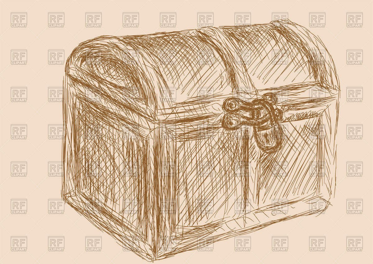 1200x849 Treasure Chest Vector Image Vector Artwork Of Objects Arkela - Treasure Chest Sketch