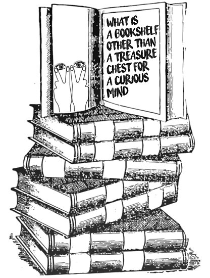 416x550 What Is A Bookshelf Other Than A Treasure Chest For A Curious Mind - Treasure Chest Sketch