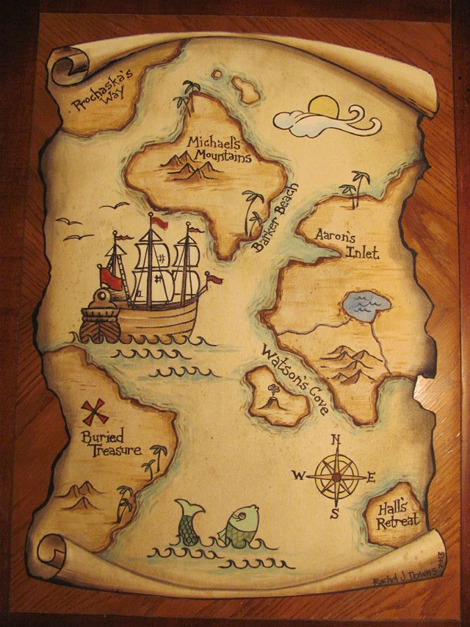 675x900 Giant Treasure Map Wall Decoration Mural - Treasure Map Sketch