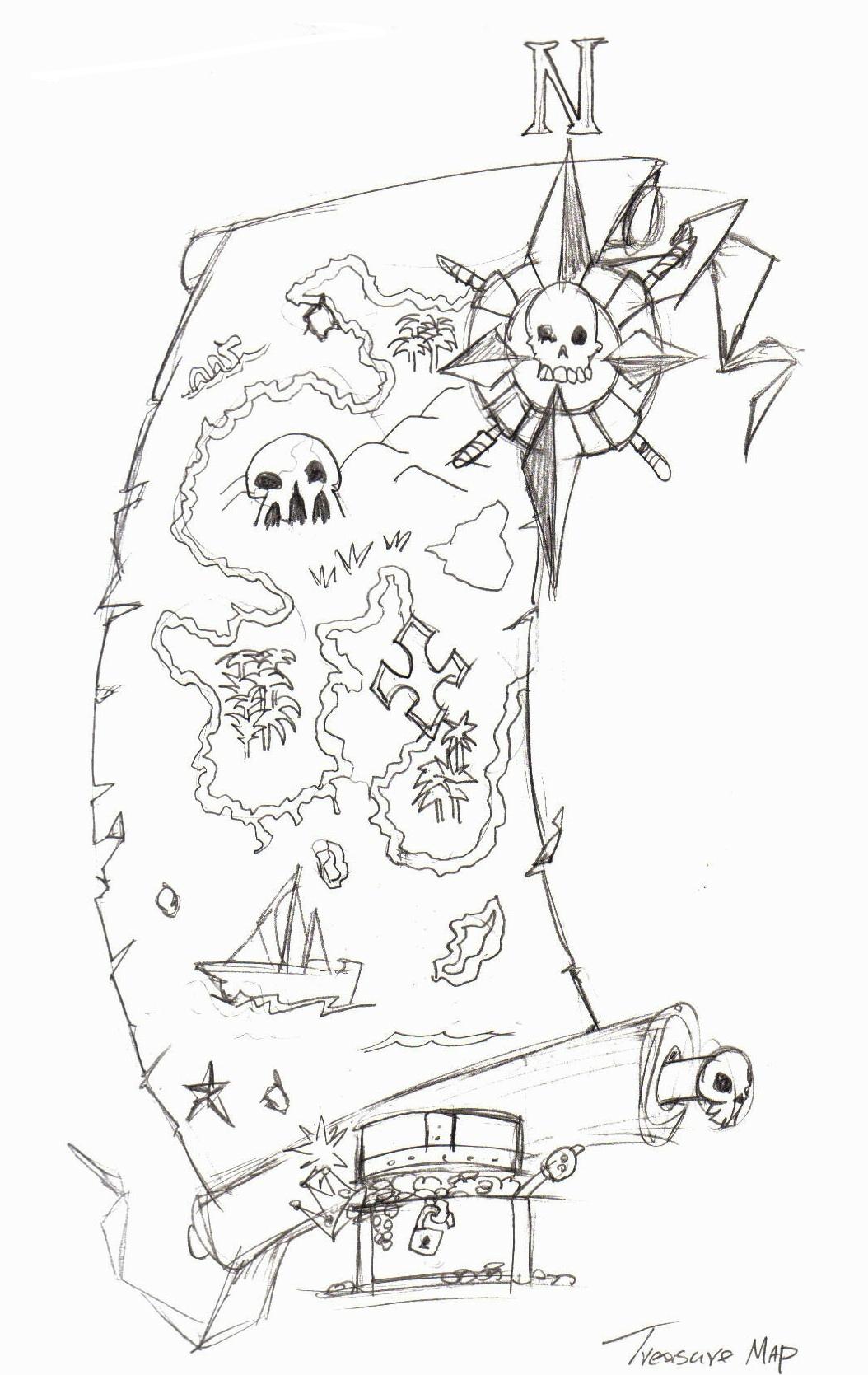 1054x1669 Treasure Map And Compass Tattoos Sketch Tattoo Ideas - Treasure Sketch