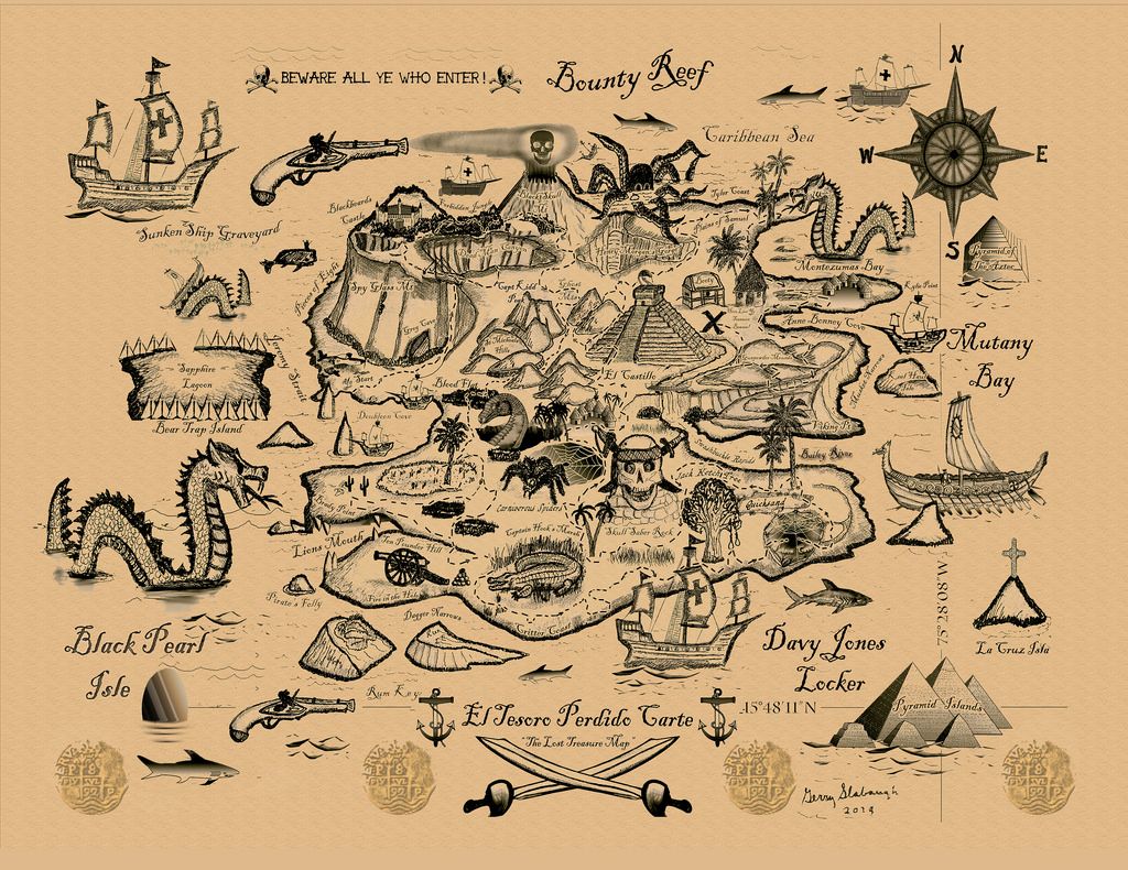 1024x790 Thumbnail Sketch Treasure Map - Treasure Sketch