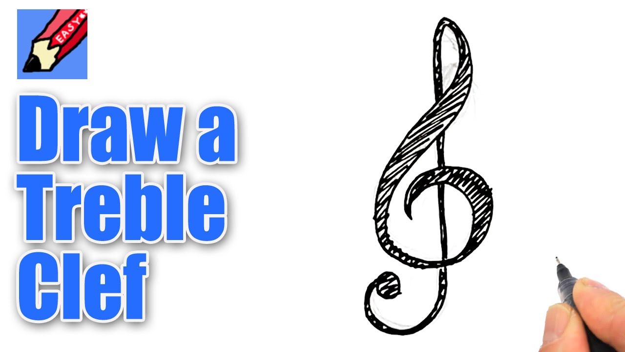 1280x720 How To Draw A Treble Clef Real Easy - Treble Clef Sketch