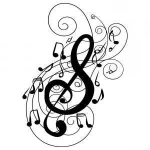 300x300 Isolated Sketch Musical Note Treble Clef Orangiausa - Treble Clef Sketch
