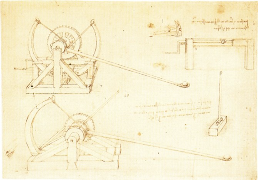 516x361 Leonardo Da Vinci - Trebuchet Sketch
