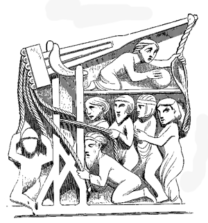 300x322 Medieval Warfare During The Cathar Crusades - Trebuchet Sketch