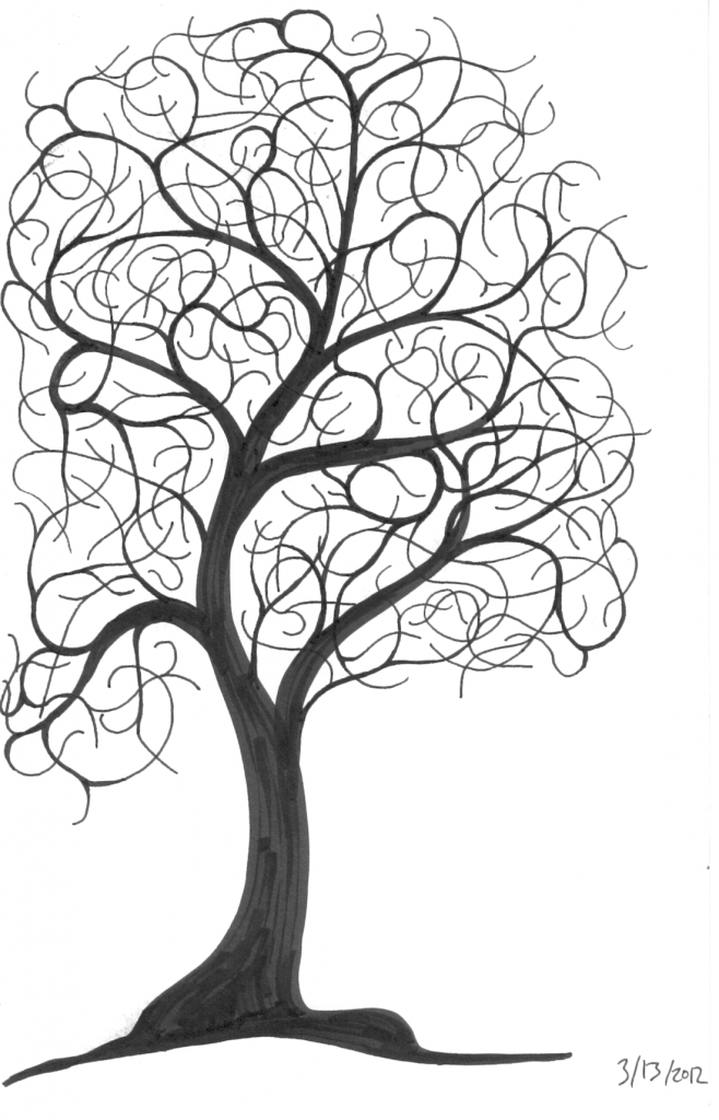 Tree Art Sketch at PaintingValley.com | Explore collection of Tree Art ...