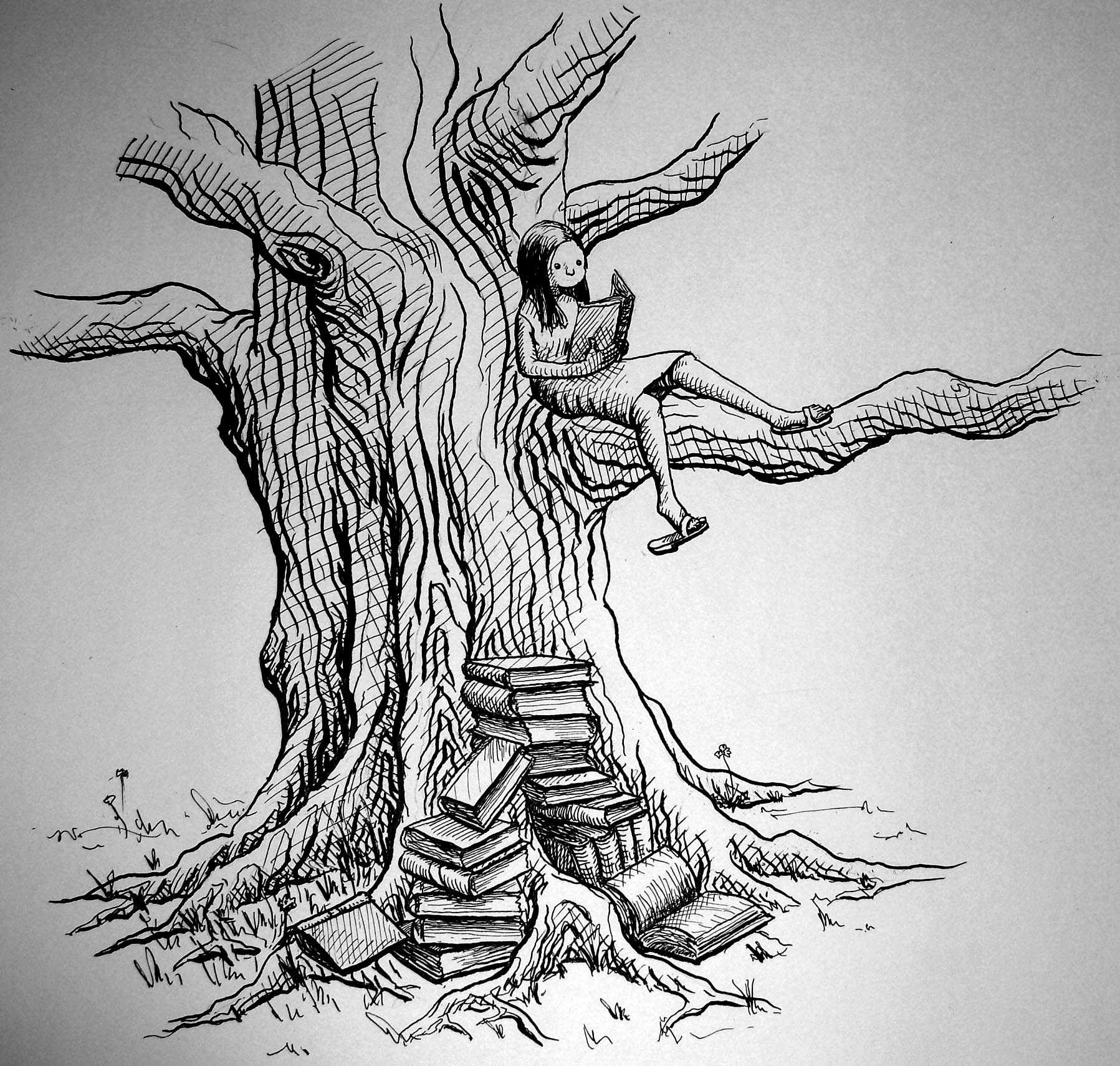 1797x1710 Nother Sketch The Dumpster And I - Tree Bark Sketch