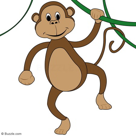 450x450 Kids, Go Ape! Step By Step Instructions To Draw A Cartoon Monkey - Tree Cartoon Sketch