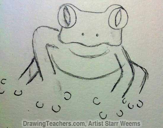 550x432 How To Draw A Tree Frog - Tree Frog Sketch