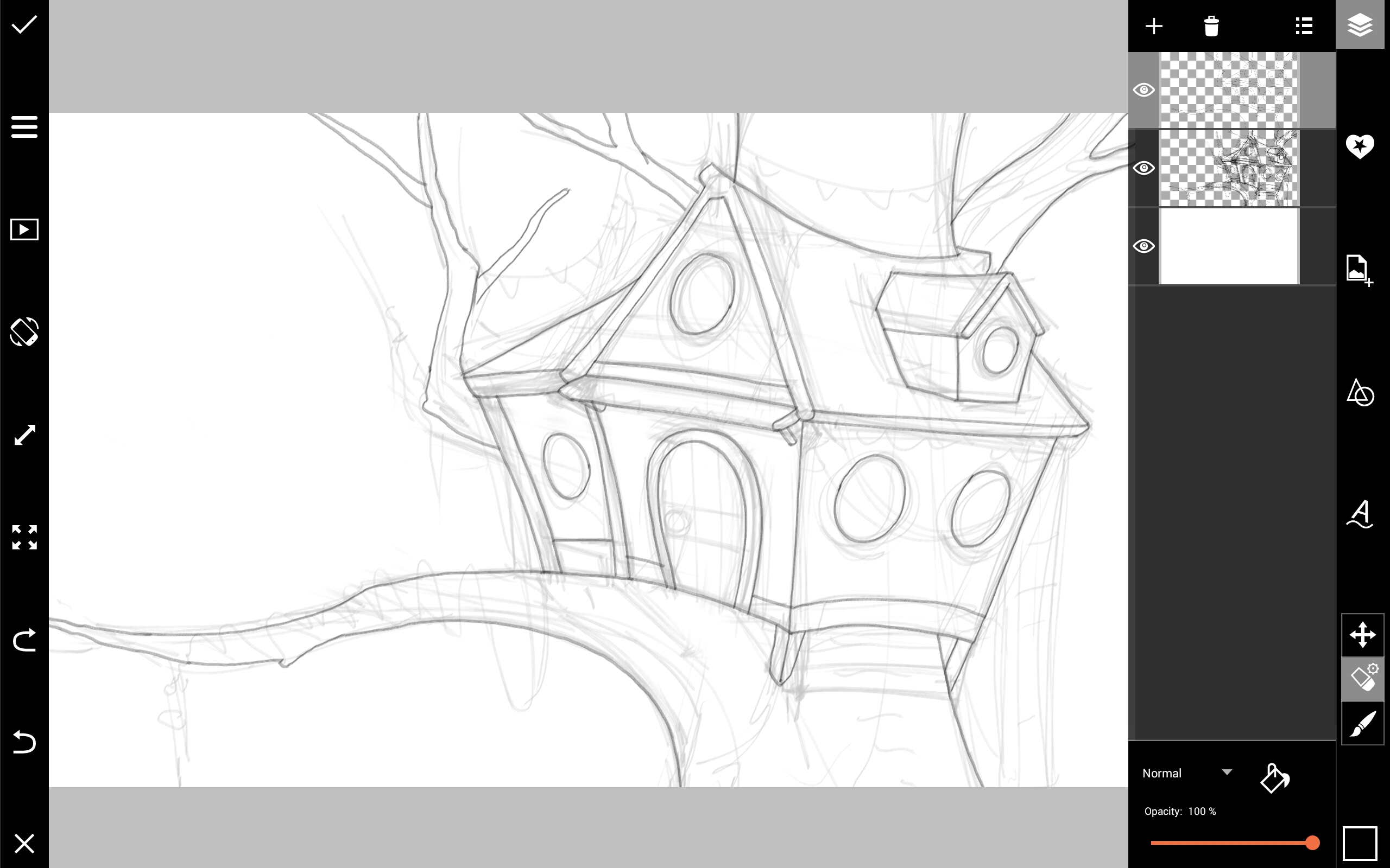 2560x1600 How To Draw A Treehouse With Picsart - Tree House Sketch