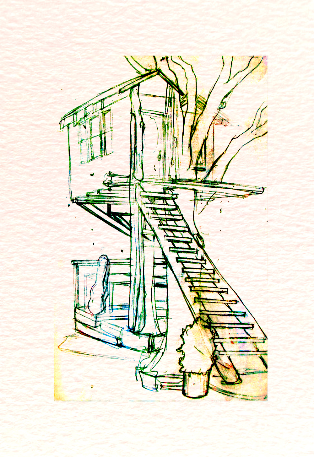 Tree House Sketch at PaintingValley.com | Explore collection of Tree