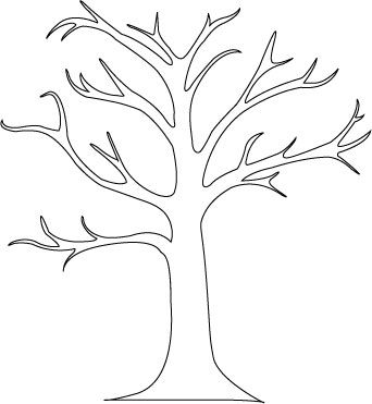 342x371 How To Create A Tree Mural Tree Embriodery Crafts - Tree Outline Sketch