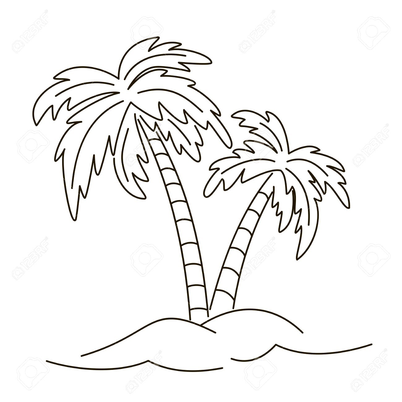 Palm Tree Drawing Outline - Palm Tree Drawings | Bodbocwasuon