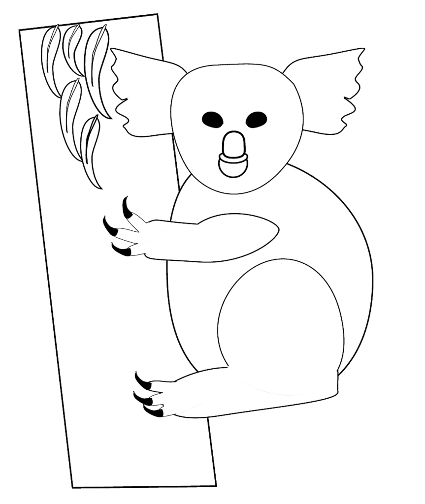 863x1024 Bampw Koala In Tree Sketch Clipart To Color, 20 Cm This - Tree Sketch Clip Art