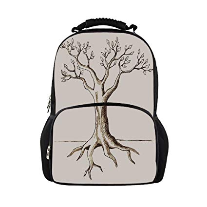 425x425 Iprint Kids School Bag Tree Life,hand Sketch Tree Few - Tree Sketch For Kids
