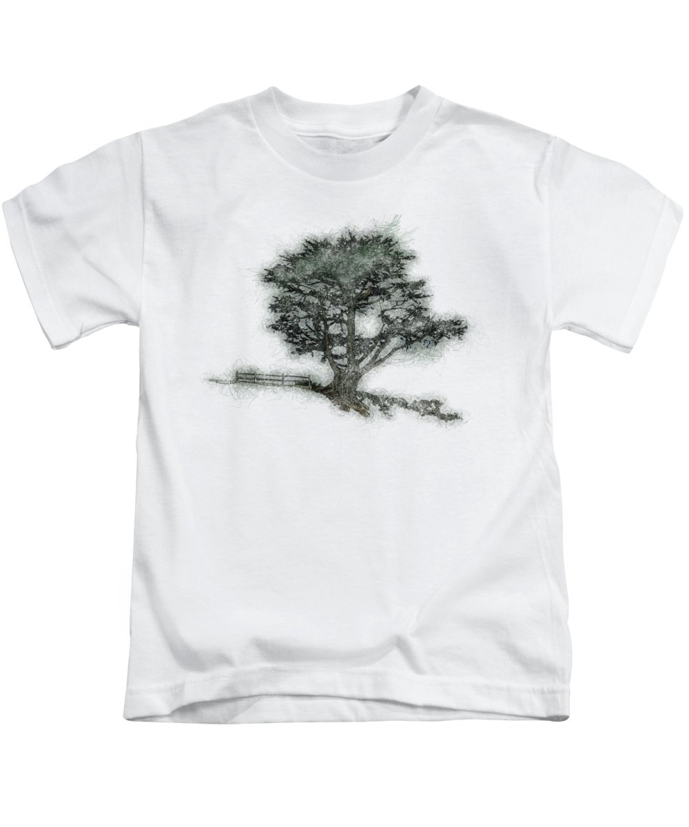 1000x1200 Coastal Tree Sketch Kids T Shirt For Sale By Methune Hively - Tree Sketch For Kids