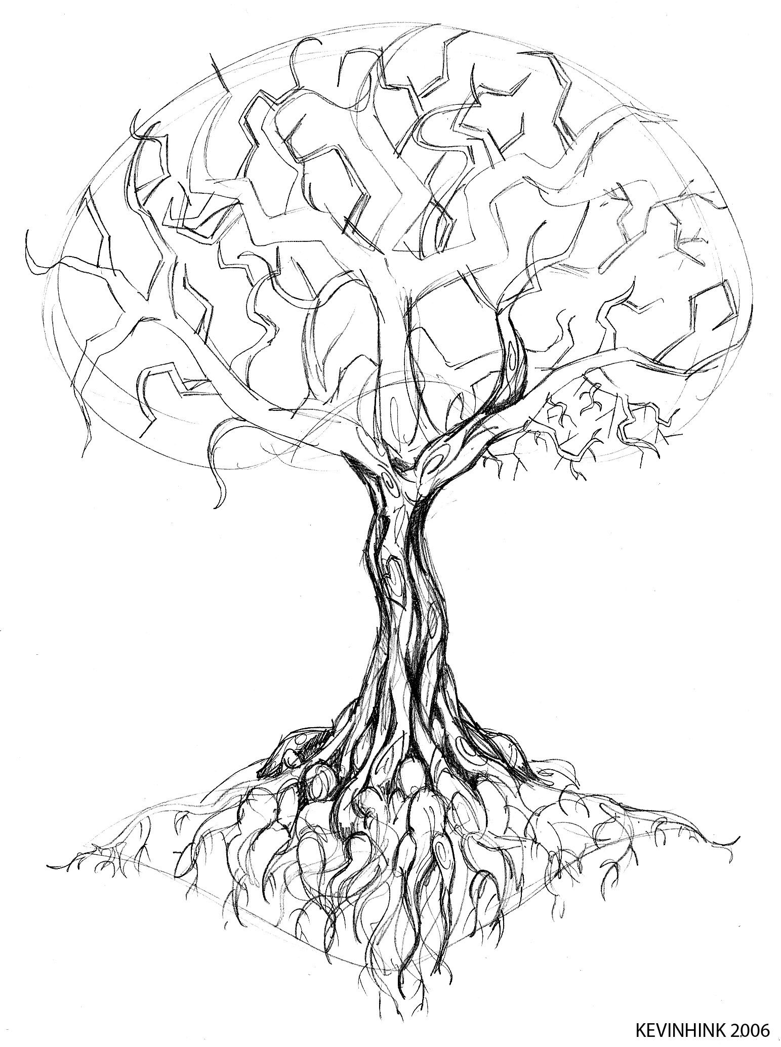 1543x2069 Oak Tree Tattoo Sketch By On @ - Tree Sketch Tattoo
