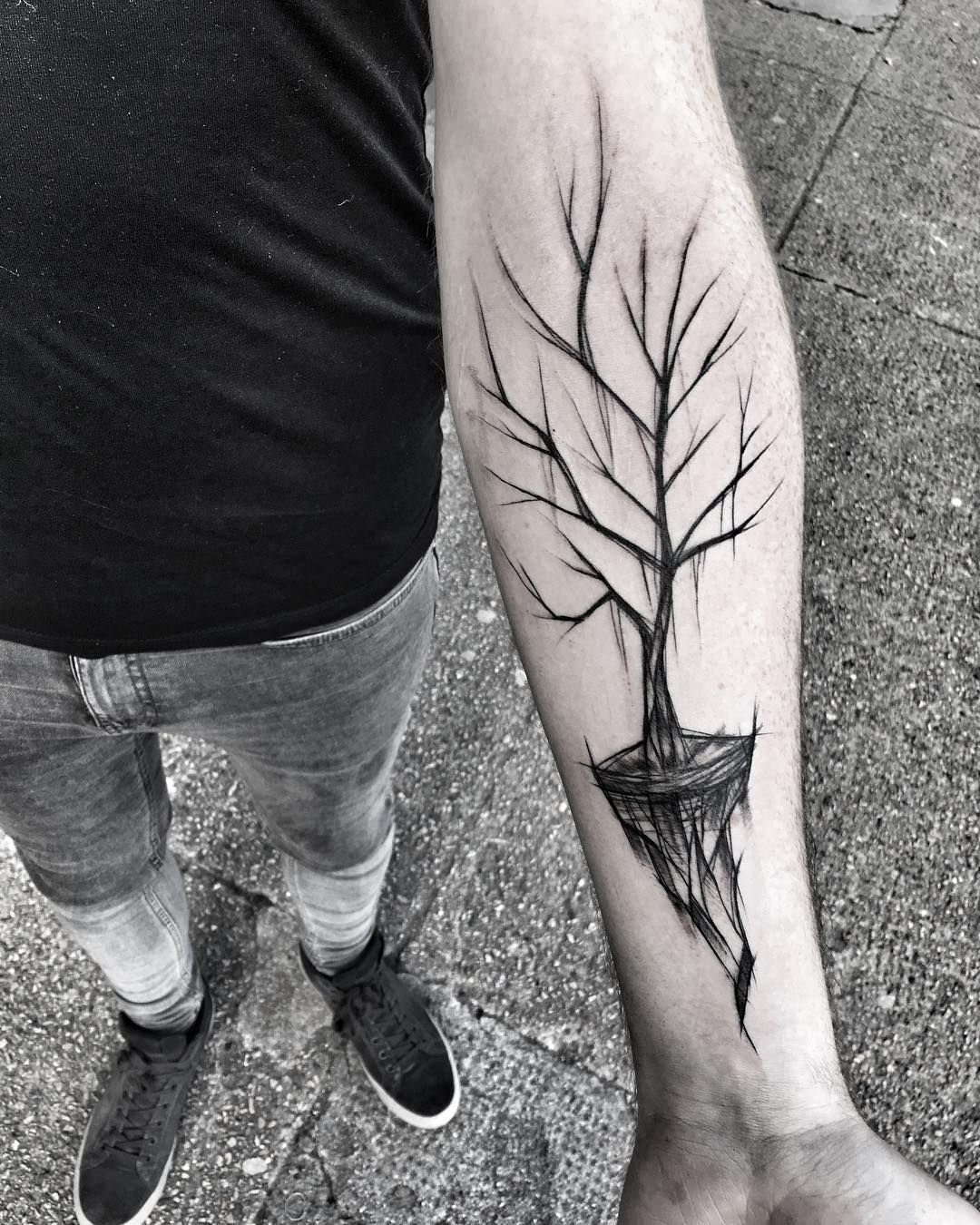 1080x1350 Pin By Edge On Tattoos Tattoo Tree, Sketch Tattoo - Tree Sketch Tattoo