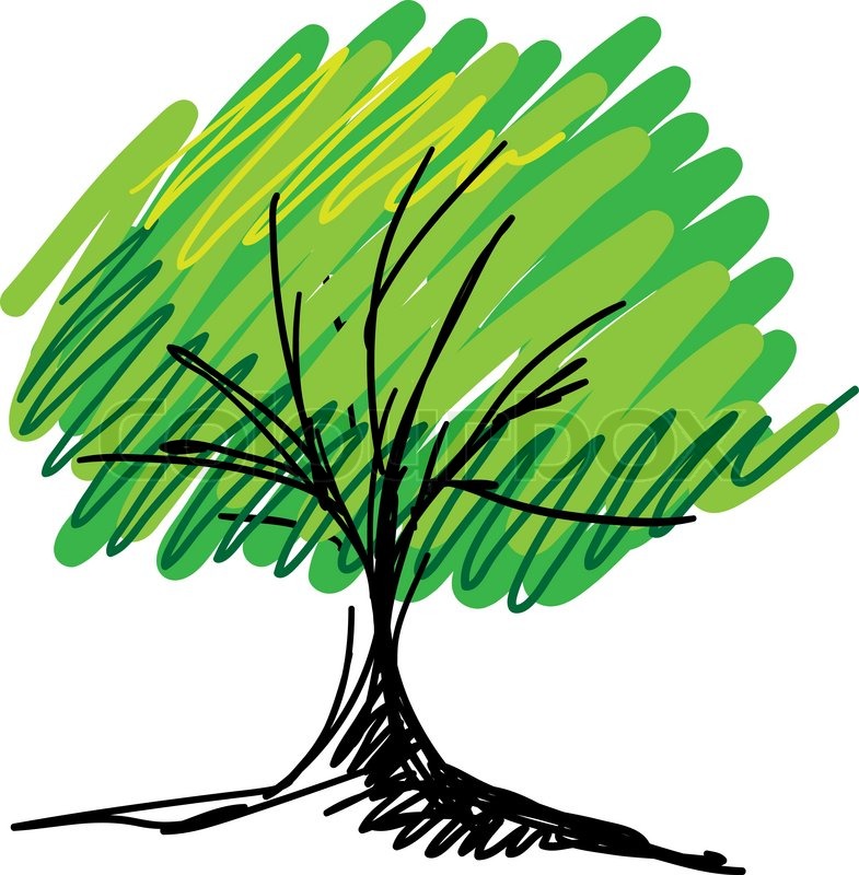785x800 Vector Tree Sketch Stock Vector Colourbox - Tree Sketch Vector