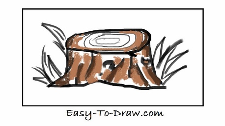 458x258 How To Draw Cartoon Tree Stump For Kids Easy To - Tree Stump Sketch