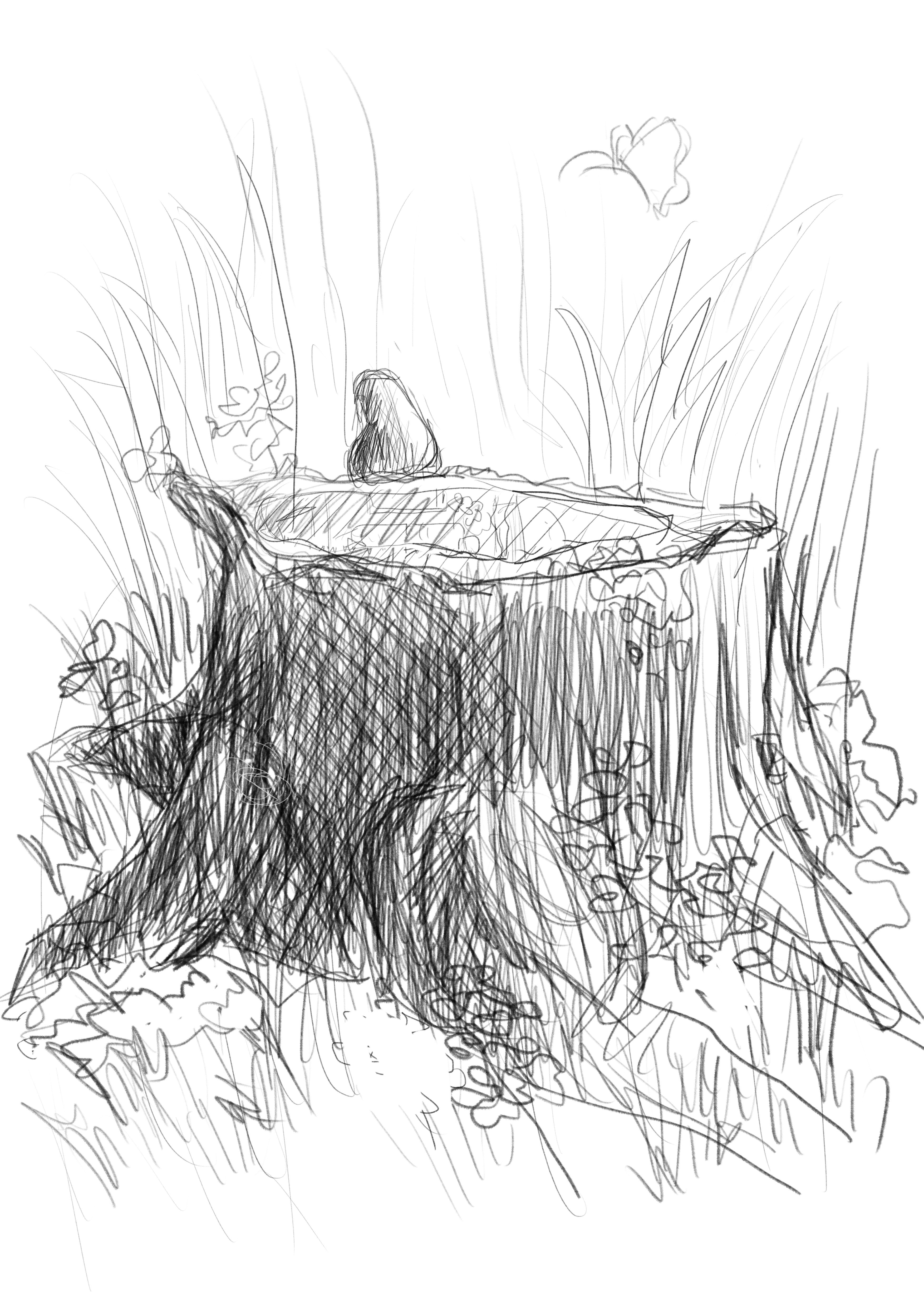 Tree Stump Sketch at PaintingValley.com | Explore collection of Tree