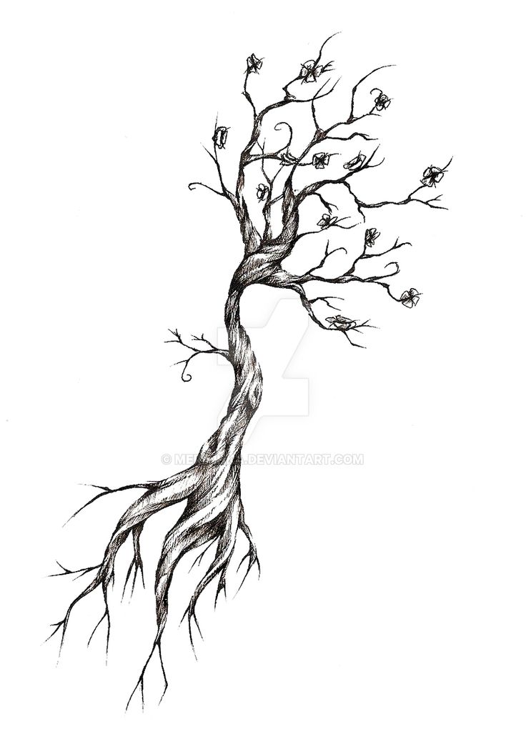 736x1041 Simple Tree Roots Tattoos Sketch. - Tree Tattoo Sketch