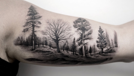 550x310 55 Magnificent Tree Tattoo Designs And Ideas - Tree Tattoo Sketch