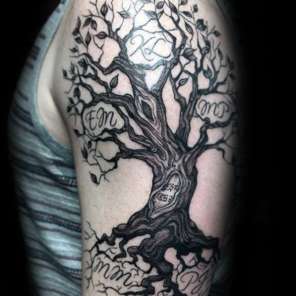 600x600 60 Family Tree Tattoo Designs For Men - Tree Tattoo Sketch