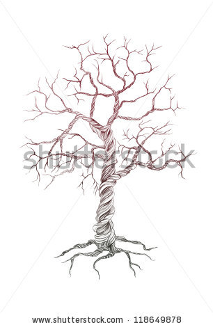 306x470 Collection Of Drawing Of A Tree Without Leaves With Roots - Tree Without Leaves Sketch