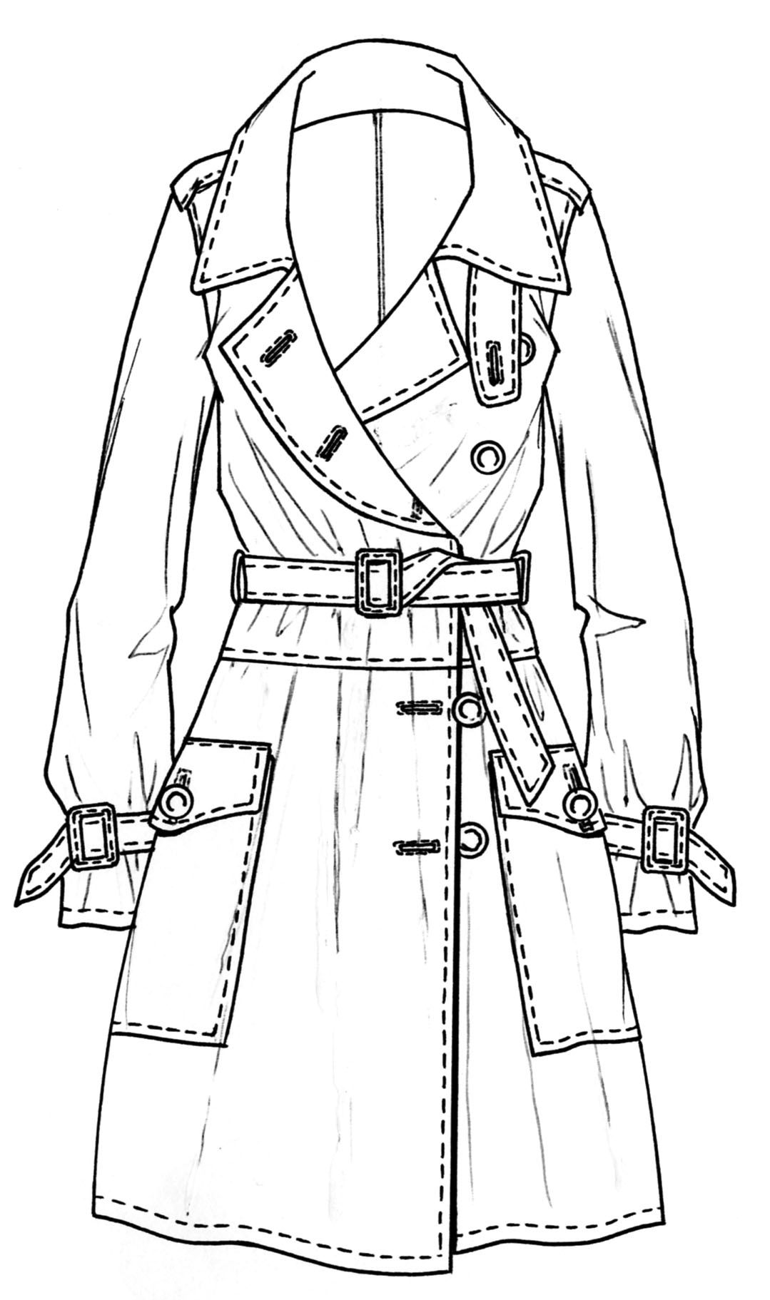 Trench Coat Sketch at Explore collection of Trench