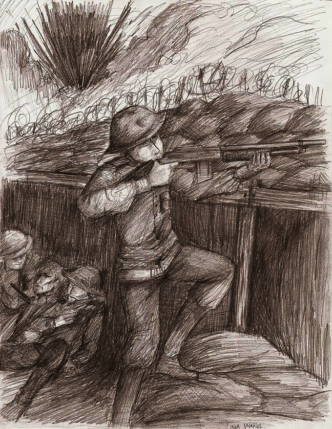 680x877 Wwi Trench Warfare By Feriowind - Trench Sketch
