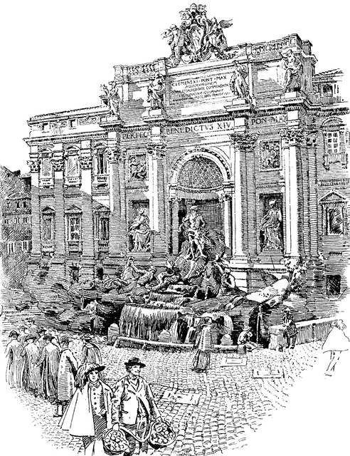 492x640 Trevi Fountain Clipart Etc - Trevi Fountain Sketch