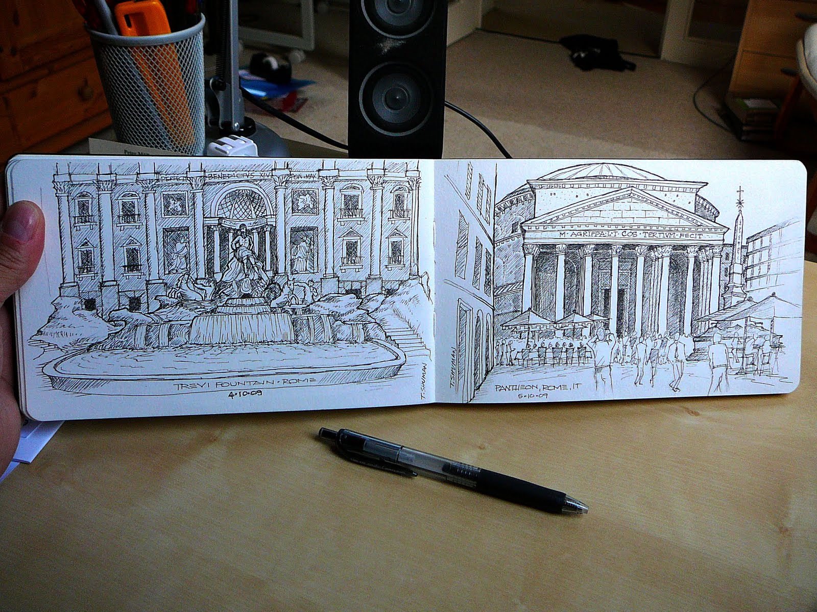 1600x1200 Trevi Fountain Sketch Unstringing The Bow - Trevi Fountain Sketch