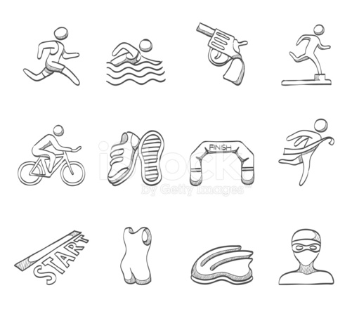 501x440 Sketch Icons Triathlon Stock Vector - Triathlon Sketch