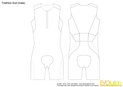 400x283 Triathlon Suit (Male) Vector Drawing - Triathlon Sketch