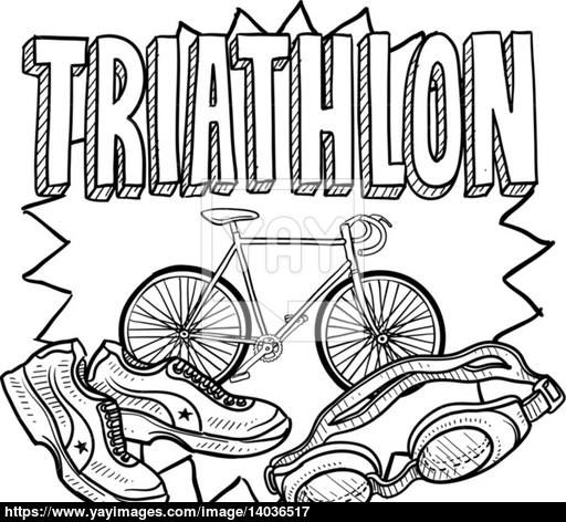512x472 Triathlon Sketch Vector - Triathlon Sketch