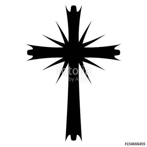 500x500 Tattoo Tribal Cross Designs. Isolated Vector Sketch Of A Tattoo - Tribal Cross Sketch